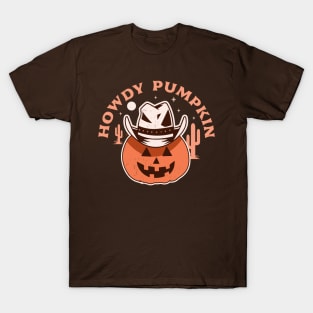 Howdy Pumpkin Cowboy Rodeo Western Country Fall Halloween T-Shirt